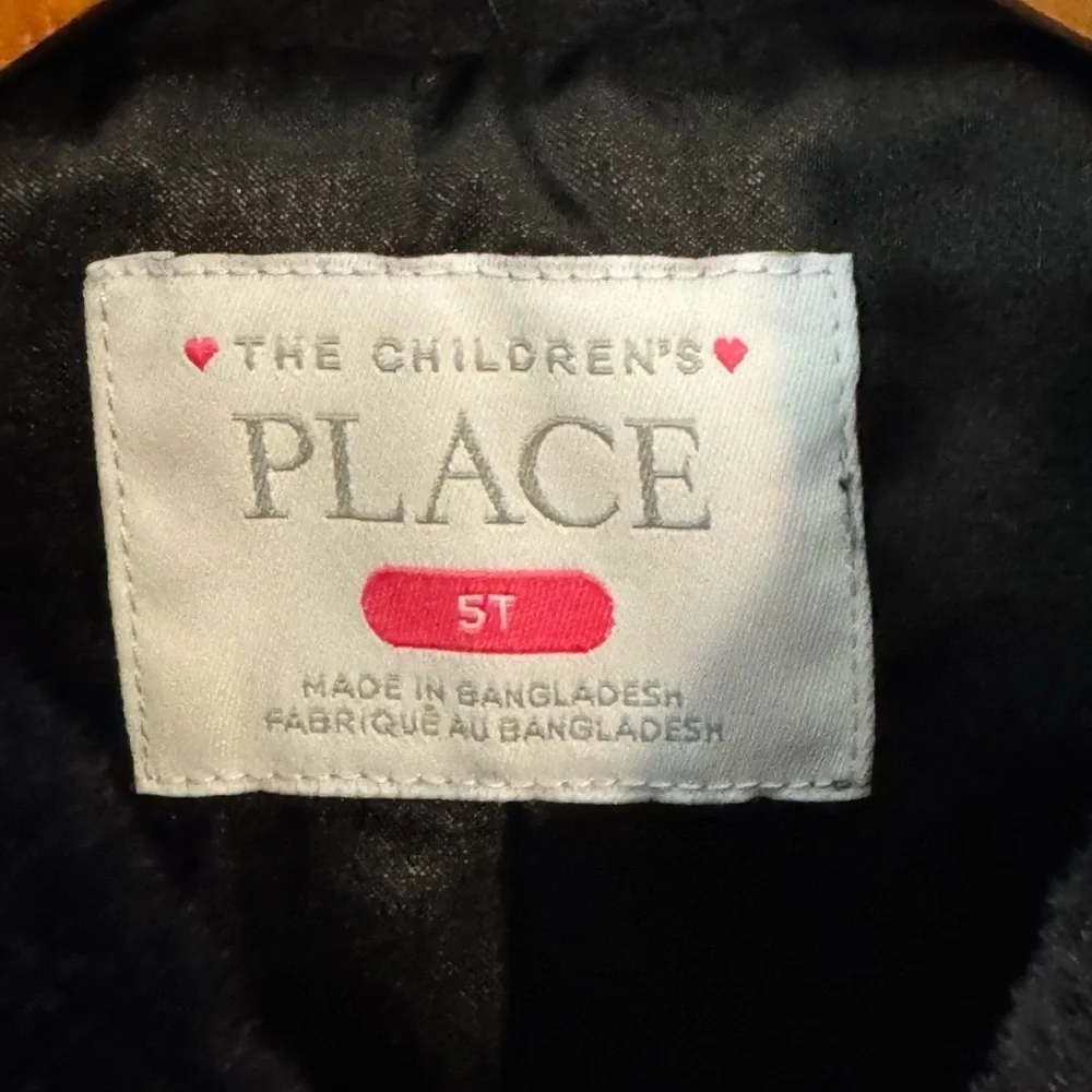 The Children’s Place - Black Faux Fur Collar Coat